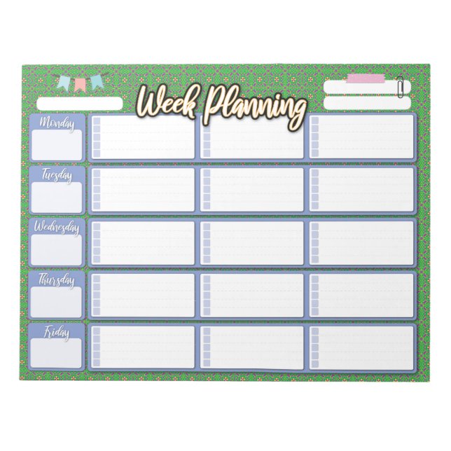 Bloc-note HOMESCHOOL HEKLY PLANNER 3 pavé de colonnes (Devant)