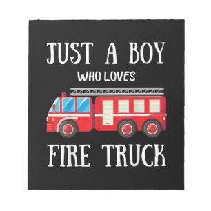 Bloc-note Homme Juste Un Garçon Qui Aime Le Camion De Feu