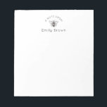 Bloc-note Honey Bee Personalized Notepad<br><div class="desc">My notepads make great for gifts for friends,  family and even yourself. Personalize with a name for a unique gift. This pad features a honey bee  perfect for any occasion.</div>