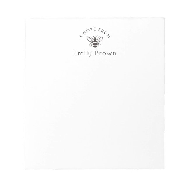 Bloc-note Honey Bee Personalized Notepad (Devant)