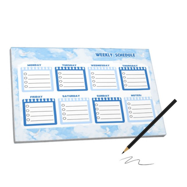 Bloc-note Horaire hebdomadaire avec ciel bleu (Créateur téléchargé)
