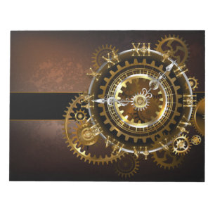 Bloc-note Horloge Steampunk avec des engrenages anciens