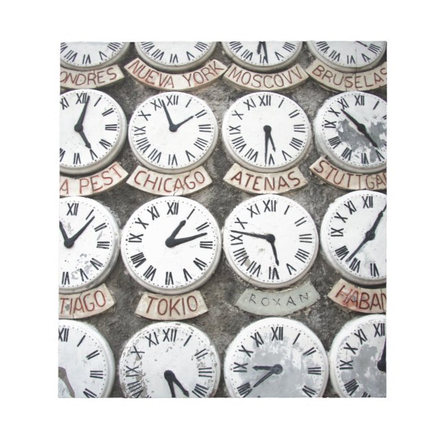 Bloc-note Horloges internationales (Devant)