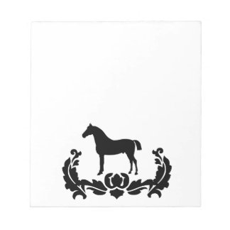 Bloc-note Horse noire et blanche