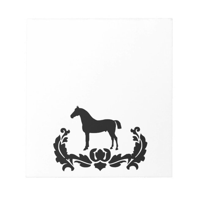 Bloc-note Horse noire et blanche (Devant)