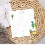 Bloc-note Houseplants Plante Lover Personnalisé Linked<br><div class="desc">Ces blocs-notes magnifiques sont dotés de plantes d'aquarelle et de votre texte personnalisé.</div>