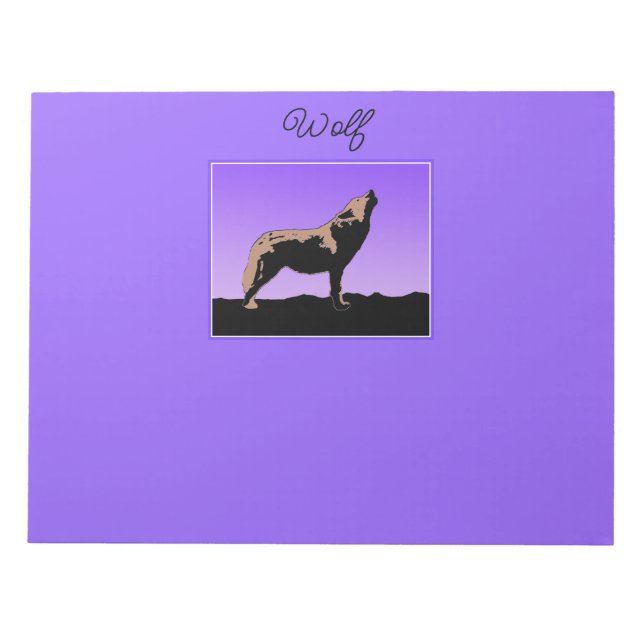 Bloc-note Howling Wolf at Sunset - Art faunique original (Devant)
