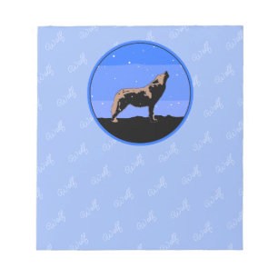 Bloc-note Howling Wolf en hiver - Art faunique original