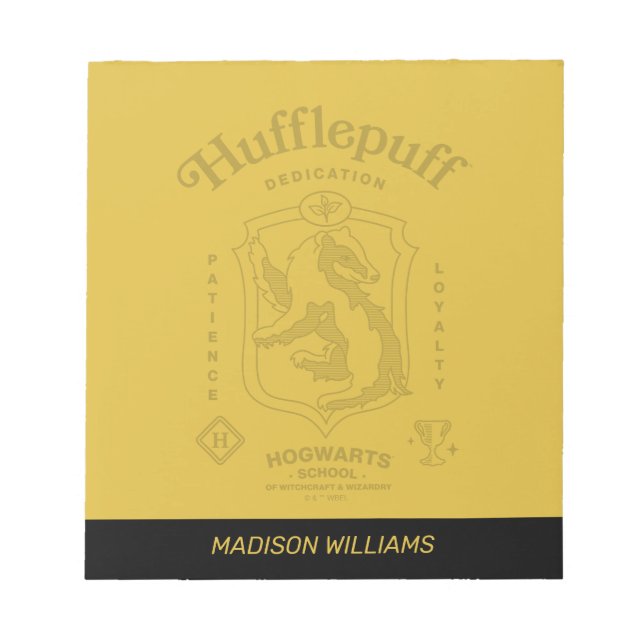 Bloc-note HUFFLEPUFF™ Dedication Patience Loyalty Crest (Devant)