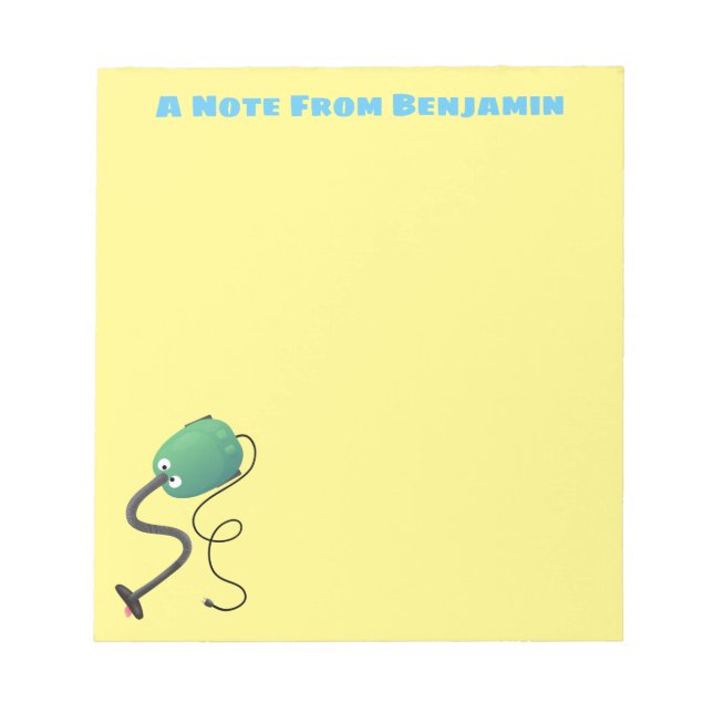 Bloc-note Humour de dessin animé de l'aspirateur mignon (Devant)