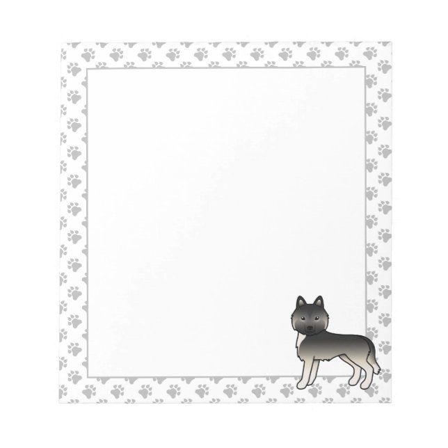 Bloc-note Husky sibérien agouti Chien de dessin animé mignon (Devant)