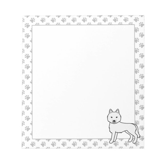 Bloc-note Husky Sibérien Blanc Chien de Dessin Animé Mignon (Devant)