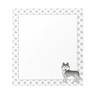 Bloc-note Husky Sibérien Gris Chien de Dessin Animé Mignon