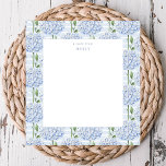 Bloc-note Hydrangée bleue sur toute la fleur Personnalisée<br><div class="desc">Ce joli bloc-notes est doté d'une aquarelle hydrangée et de votre texte personnalisé.</div>