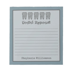 Bloc-note Hygiéniste dentaire personnalisé   Dentiste RDH