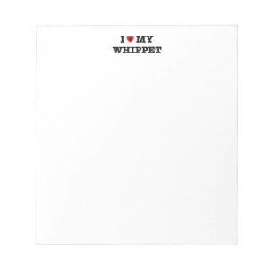 Bloc-note I coeur mon bloc - notes de whippet