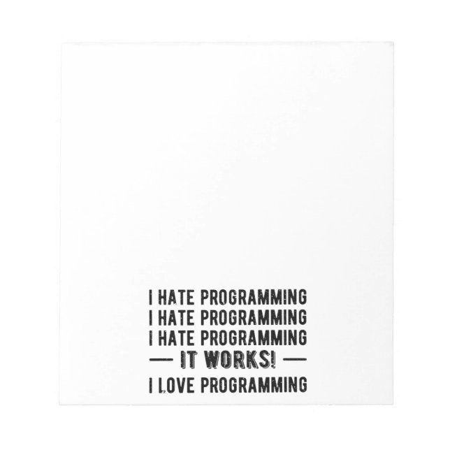 Bloc-note I Hate Programmation - Drôle Programmeur II (Devant)