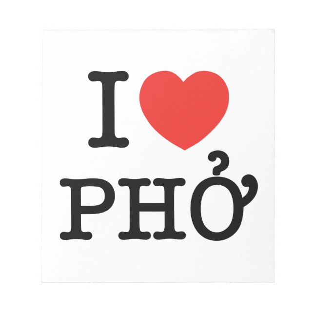 Bloc-note I Heart (Amour) Pho (Devant)