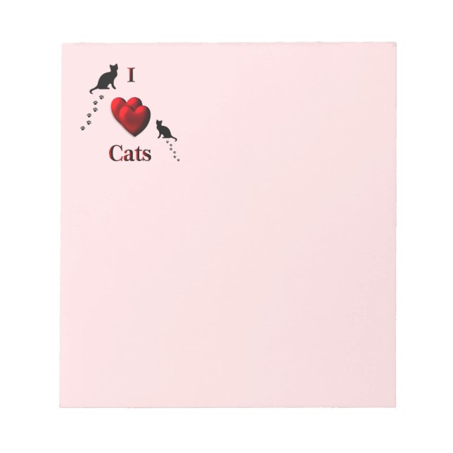 Bloc-note I Heart Cats Pink (Devant)