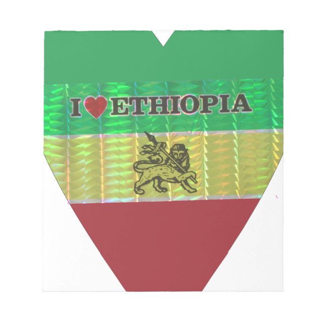 Bloc-note I Love Heart Ethiopie : Drapeau Art Motif (Devant)