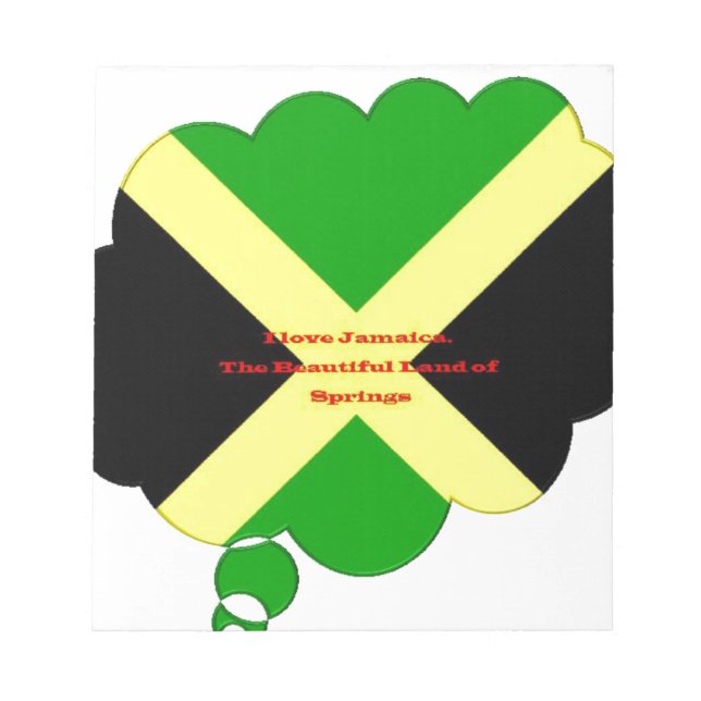 Bloc-note I Love Jamaica Text on Flag Art Print (Devant)