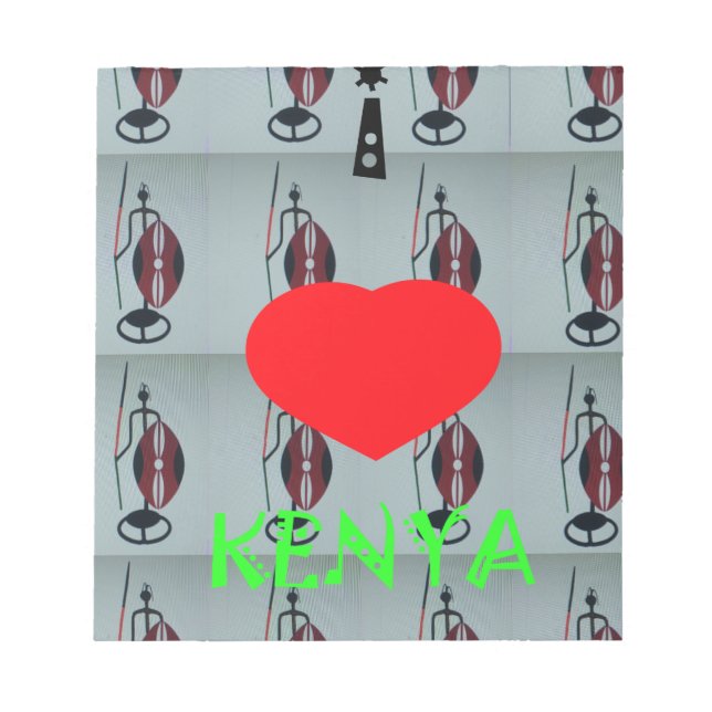 Bloc-note I Love Kenya Art Print (Devant)