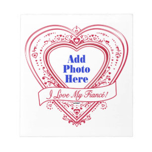 Bloc-note I Love My Fiancé! Photo Red Hearts