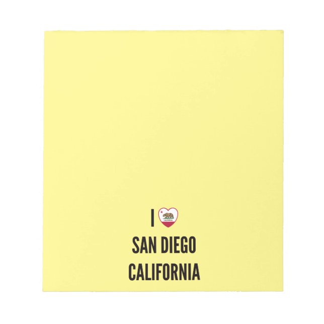 Bloc-note I Love San Diego, Californie (Devant)