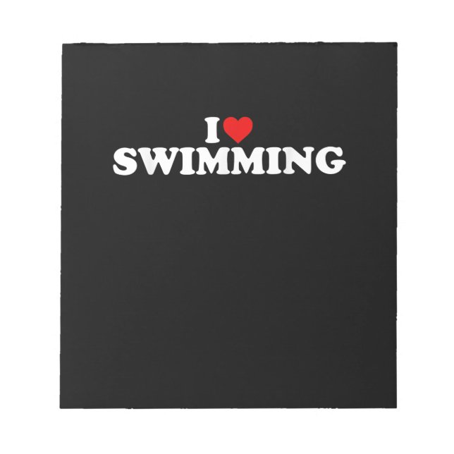 Bloc-note I Love Swimming - Coeur (Devant)