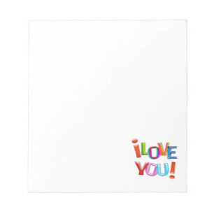 Bloc-note i LOVE YOU ! fun colorful 3d like Letterhead