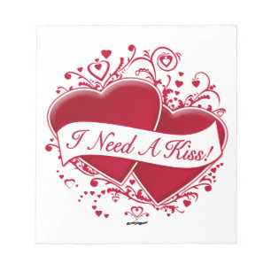 Bloc-note I Need A Kiss! Red Hearts