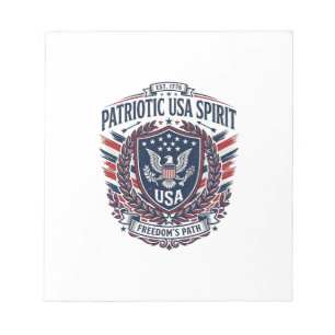 Bloc-note Icônes et symboles du bouclier de liberté patrioti