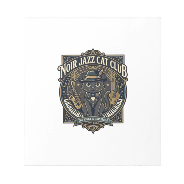 Bloc-note Idée cadeau pour papa chat de chat jazz noir - Noi (Devant)