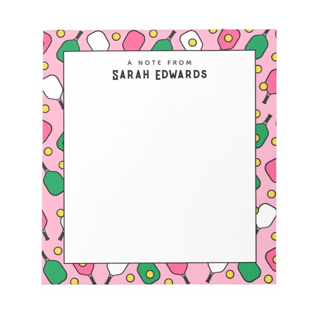 Bloc-note Idées cadeaux de Pickleball personnalisées (Devant)