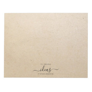 Bloc-note Idées de carton moderne pavé de papier nom