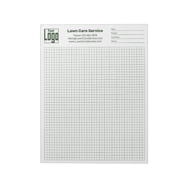 Bloc-note Identifiant de projet de grille de logo d'entrepri (Tourné)