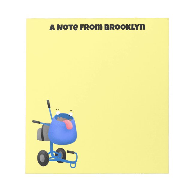 Bloc-note Illustration amusante du mélangeur de ciment bleu (Devant)