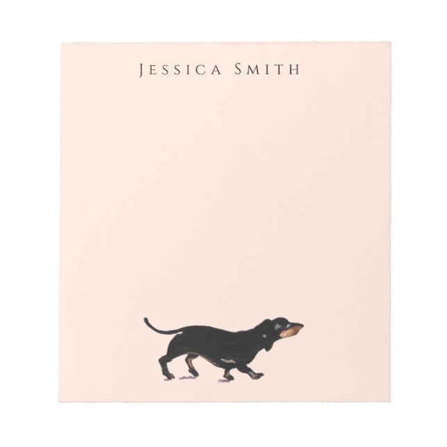 Bloc-note Illustration Dachshund sur Rose (Devant)
