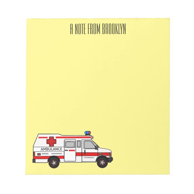 Bloc-note Illustration d'ambulance (Devant)