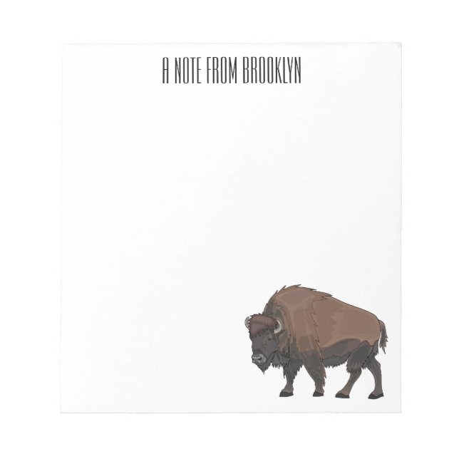 Bloc-note Illustration de bison (Devant)
