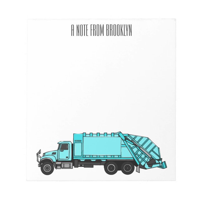 Bloc-note Illustration de camion à ordures (Devant)
