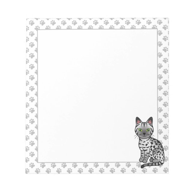 Bloc-note Illustration de chat de dessin animé mignon Mau ég (Devant)