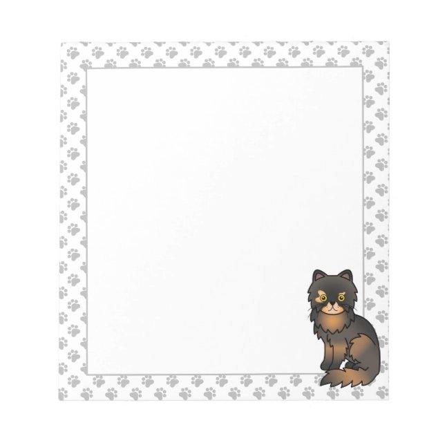 Bloc-note Illustration de chat de dessin animé mignon persan (Devant)