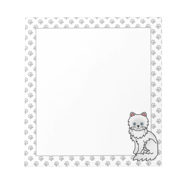 Bloc-note Illustration de chat de dessin animé mignon persan (Devant)