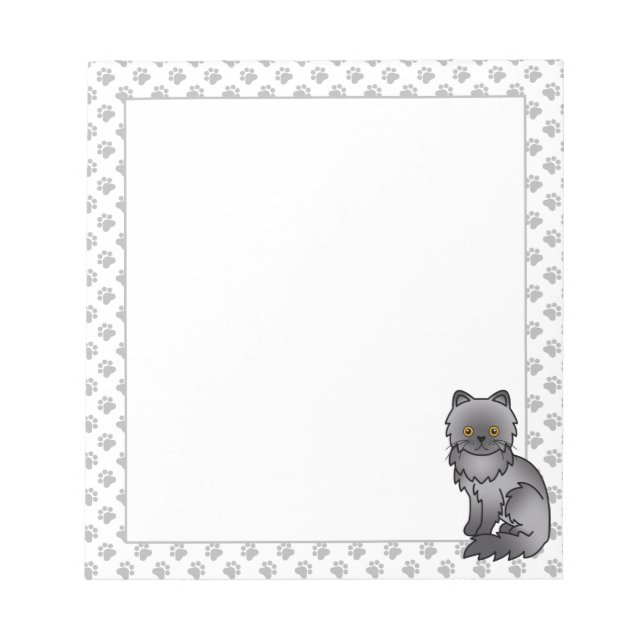 Bloc-note Illustration de chat de dessin animé mignon persan (Devant)