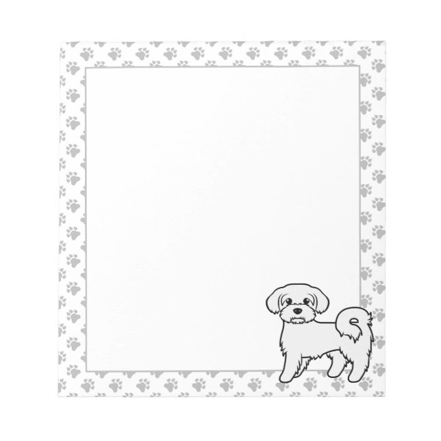 Bloc-note Illustration de chien de dessin animé mignon malta (Devant)