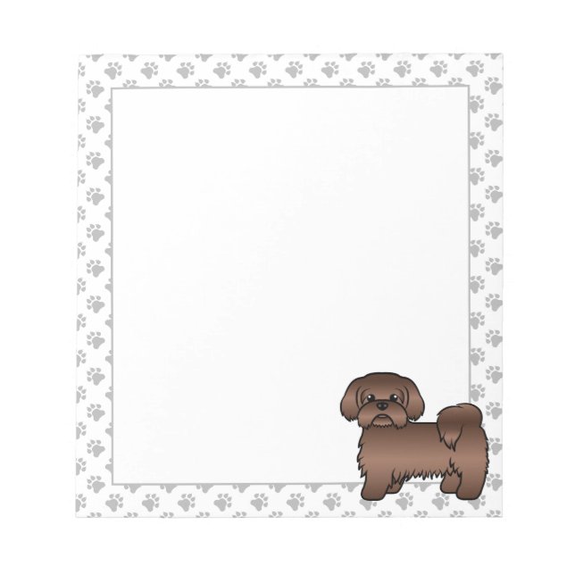 Bloc-note Illustration de chien de dessin animé Shih Tzu mar (Devant)