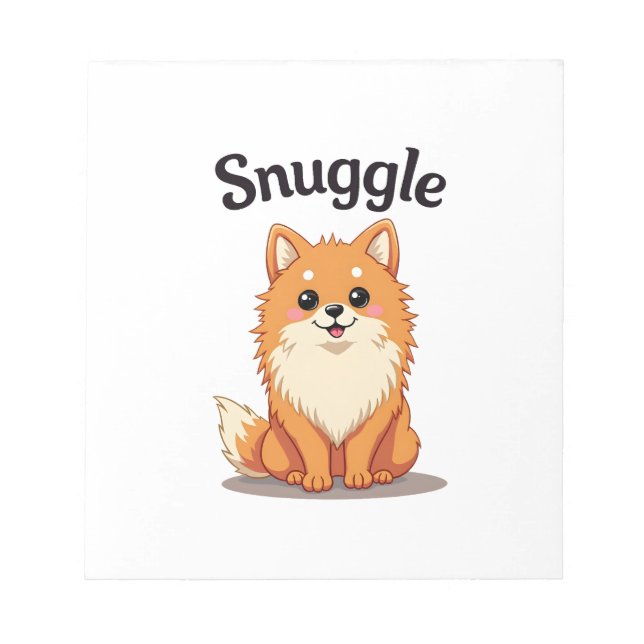 Bloc-note Illustration de chien mignon Pomeranian câlin vint (Devant)