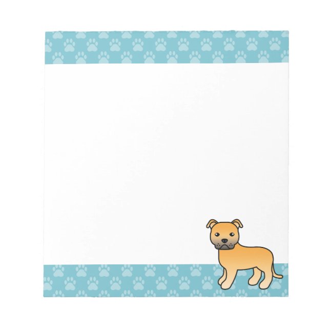 Bloc-note Illustration de chien Staffordshire Bull Terrier f (Devant)