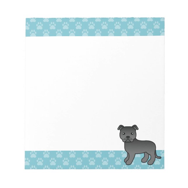 Bloc-note Illustration de chien Staffordshire Bull Terrier n (Devant)